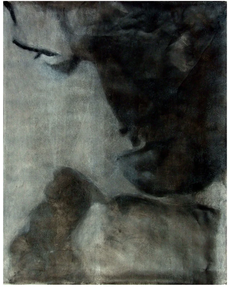 Untitled. mixed media on paper, 42”x52”. from retrospectare. Drawing by Patrick Dew.