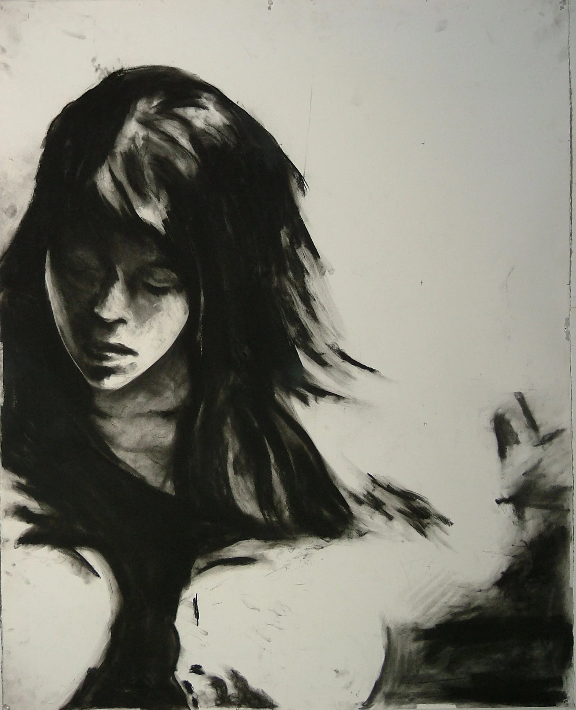 Blinding. charcoal on paper, 42”x52”. from retrospectare. Drawing by Patrick Dew.