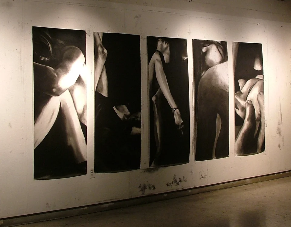 Untitled (Mandy) — series. charcoal on paper. from retrospectare. Drawing by Patrick Dew.