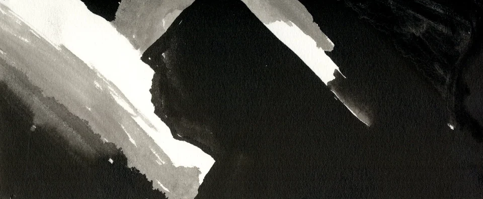 Remember, frame b08. inkjet wet print or ink on paper, 4.25”x10”, 2008. from sequence: meta-noir narratives series 3. Drawing by Patrick Dew.